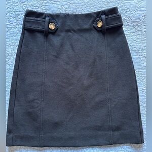 Ann Taylor Black Mini Skirt with Buttons